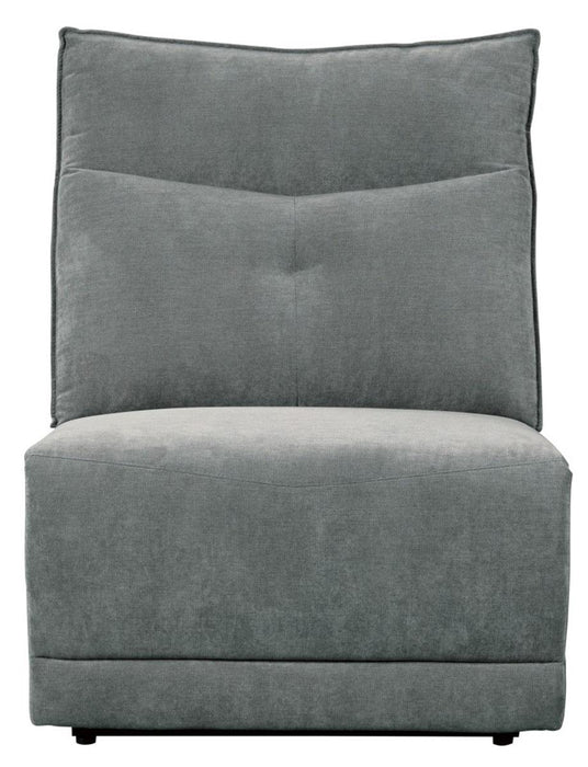 Tesoro Armless Reclining Chair in Dark Gray 9509DG-AR - U&U Home Budget Furniture (Carteret, NJ)