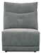 Tesoro Armless Reclining Chair in Dark Gray 9509DG-AR - U&U Home Budget Furniture (Carteret, NJ)