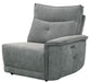 Tesoro Right Side Reclining Chair in Dark Gray 9509DG-RR - U&U Home Budget Furniture (Carteret, NJ)