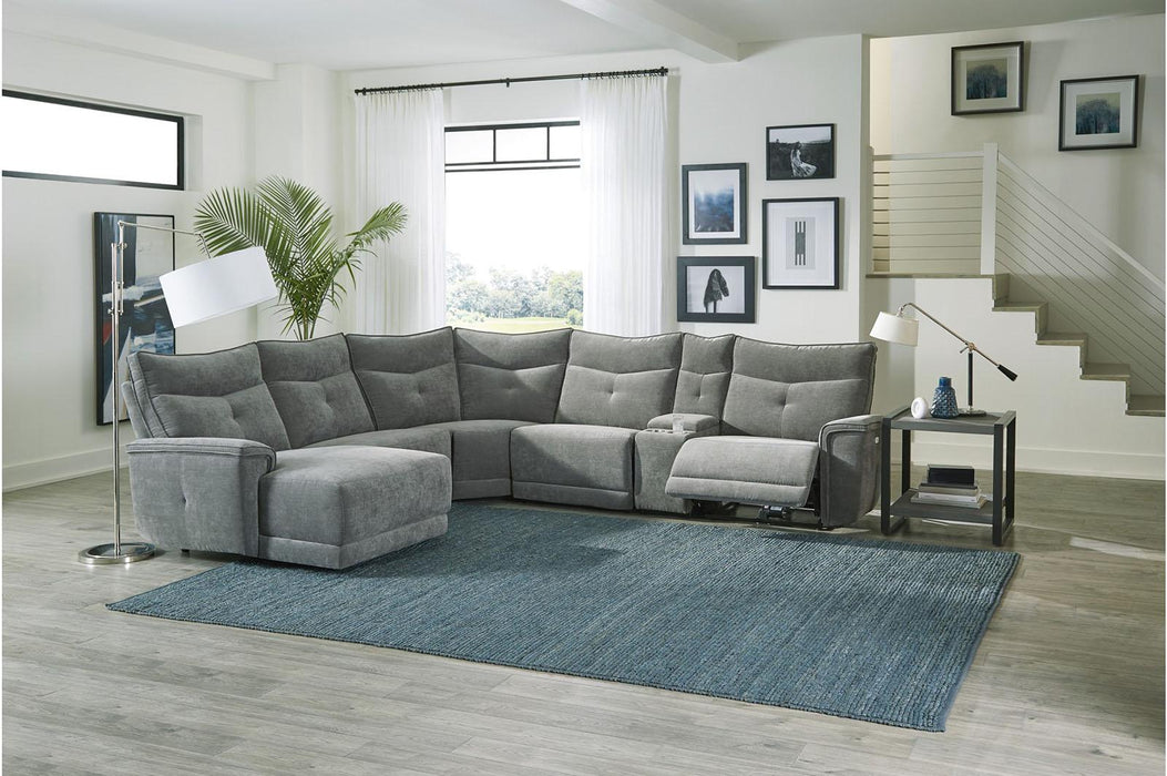 Tesoro Right Side Reclining Chair in Dark Gray 9509DG-RR - U&U Home Budget Furniture (Carteret, NJ)
