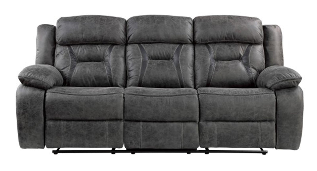 Madrona Hill Double Reclining Sofa in Gray 9989GY-3 - U&U Home Budget Furniture (Carteret, NJ)
