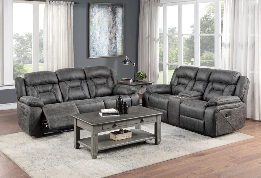 Madrona Hill Double Reclining Sofa in Gray 9989GY-3 - U&U Home Budget Furniture (Carteret, NJ)