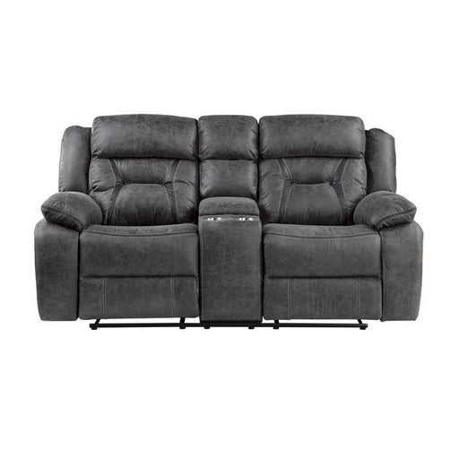 Madrona Hill Double Reclining Loveseat in Gray 9989GY-2 - U&U Home Budget Furniture (Carteret, NJ)