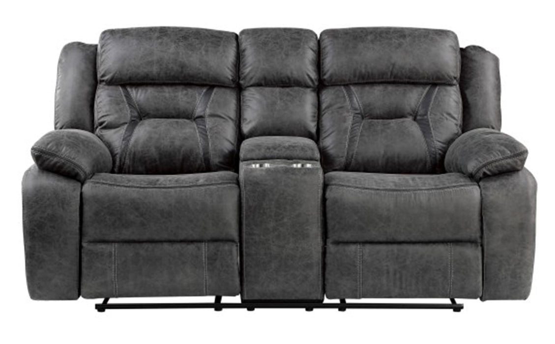 Madrona Hill Double Reclining Loveseat in Gray 9989GY-2 - U&U Home Budget Furniture (Carteret, NJ)