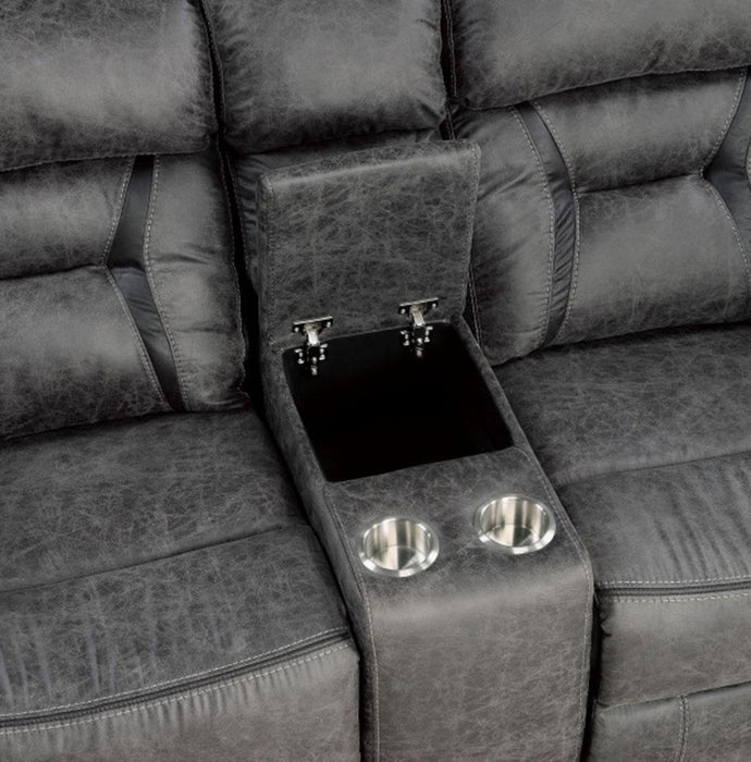 Madrona Hill Double Reclining Loveseat in Gray 9989GY-2 - U&U Home Budget Furniture (Carteret, NJ)