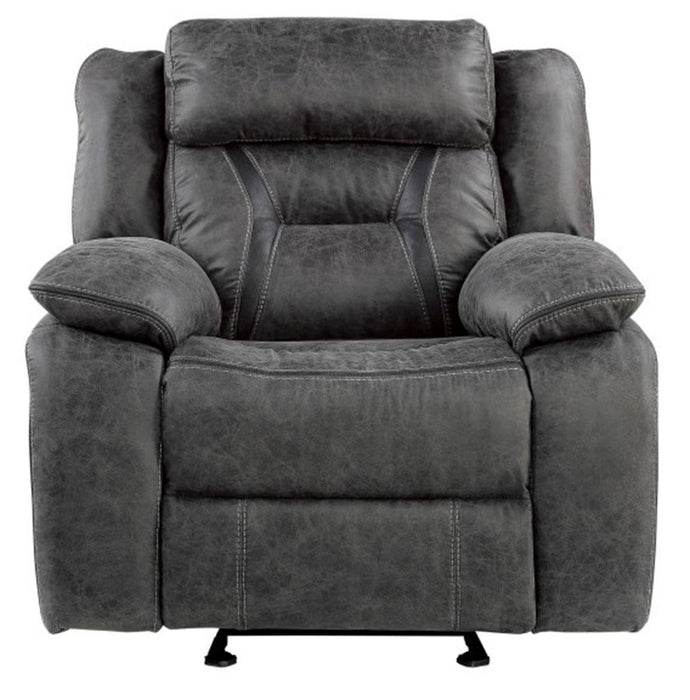 Madrona Hill Glider Reclining Chair in Gray 9989GY-1 - U&U Home Budget Furniture (Carteret, NJ)
