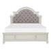 Baylesford Queen Upholstered Panel Bed in Antique White 1624W-1* - U&U Home Budget Furniture (Carteret, NJ)