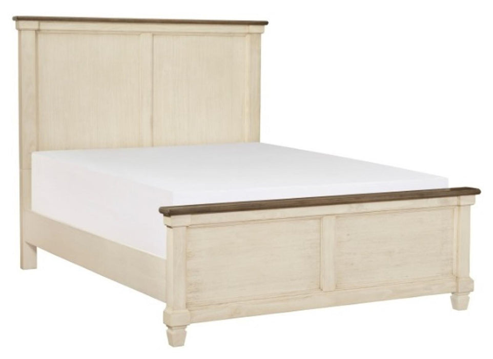 Weaver Queen Panel Bed in Antique White 1626-1* - U&U Home Budget Furniture (Carteret, NJ)