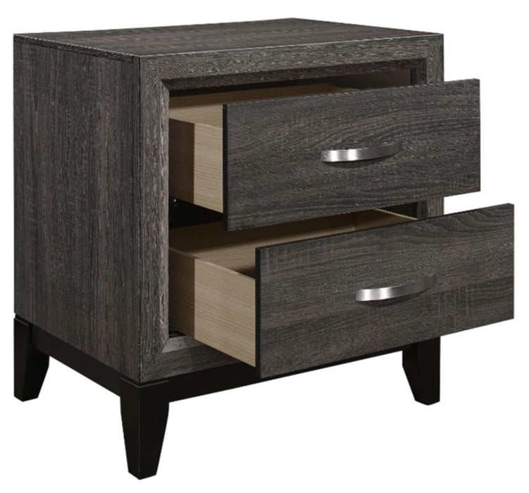 Davi Nightstand in Gray 1645-4 - U&U Home Budget Furniture (Carteret, NJ)