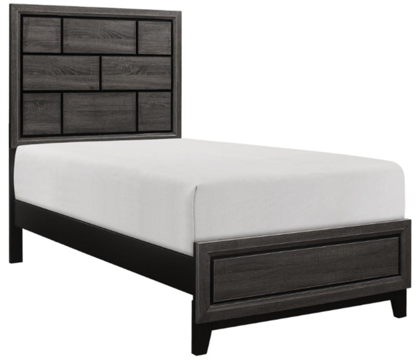 Davi Twin Panel Bed in Gray 1645T-1* - U&U Home Budget Furniture (Carteret, NJ)