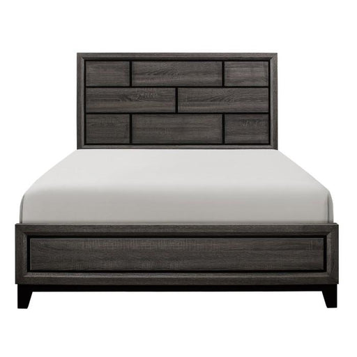 Davi Queen Panel Bed in Gray 1645-1* - U&U Home Budget Furniture (Carteret, NJ)
