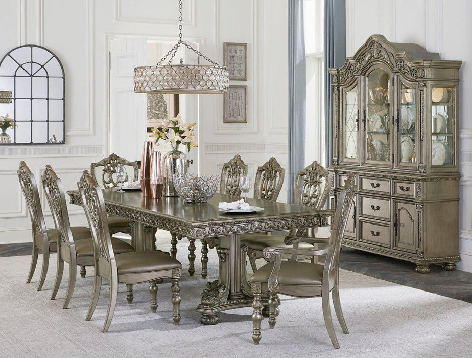 Catalonia Arm Chair in Platinum Gold (Set of 2) - U&U Home Budget Furniture (Carteret, NJ)