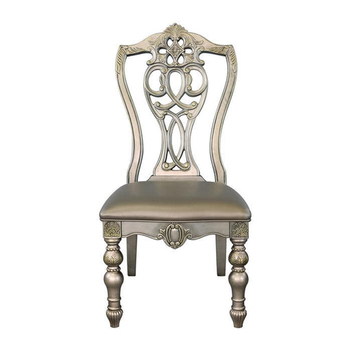 Catalonia Side Chair in Platinum Gold (Set of 2) - U&U Home Budget Furniture (Carteret, NJ)