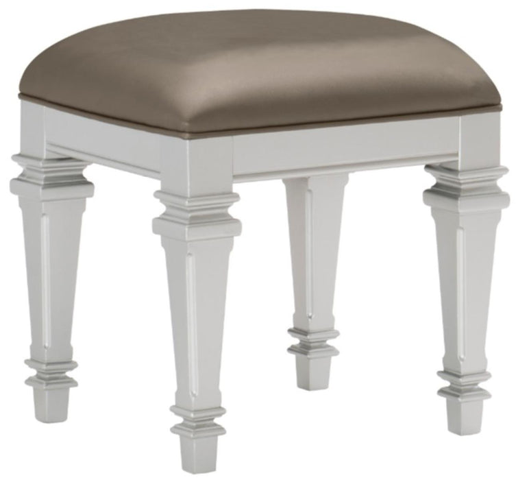 Avondale Vanity Stool in Silver 1646-14 - U&U Home Budget Furniture (Carteret, NJ)