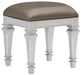 Avondale Vanity Stool in Silver 1646-14 - U&U Home Budget Furniture (Carteret, NJ)