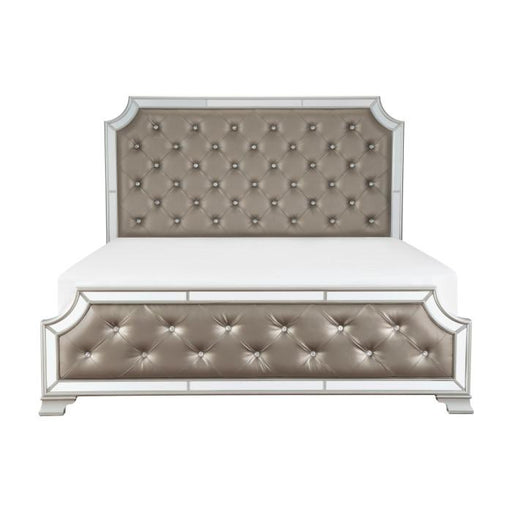 Avondale Queen Upholstered Panel Bed in Silver 1646-1* - U&U Home Budget Furniture (Carteret, NJ)