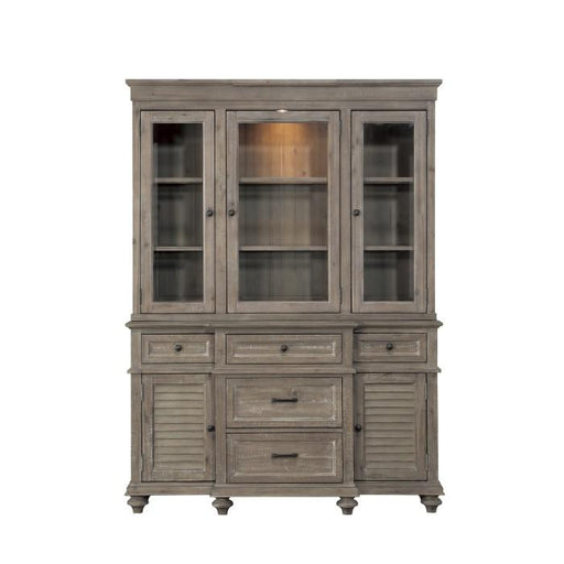 Cardano Buffet & Hutch in Light Brown 1689BR-50* - U&U Home Budget Furniture (Carteret, NJ)