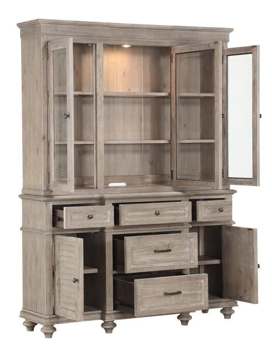 Cardano Buffet & Hutch in Light Brown 1689BR-50* - U&U Home Budget Furniture (Carteret, NJ)