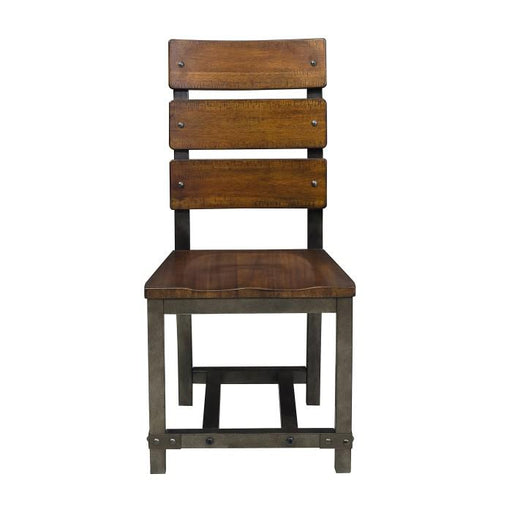 Holverson Side Chair in Rustic Brown (Set of 2) - U&U Home Budget Furniture (Carteret, NJ)