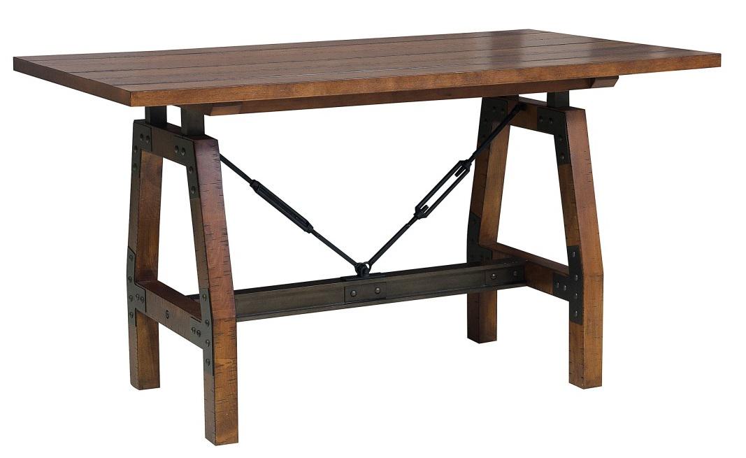Holverson Counter Height Table in Rustic Brown 1715-36 - U&U Home Budget Furniture (Carteret, NJ)