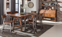 Holverson Counter Height Table in Rustic Brown 1715-36 - U&U Home Budget Furniture (Carteret, NJ)