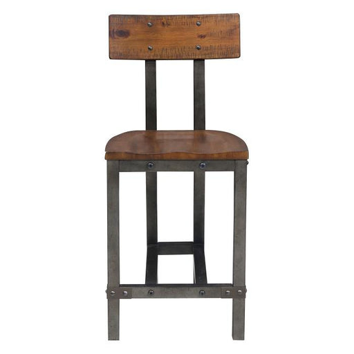 Holverson Counter Height Chair in Rustic Brown (Set of 2) - U&U Home Budget Furniture (Carteret, NJ)