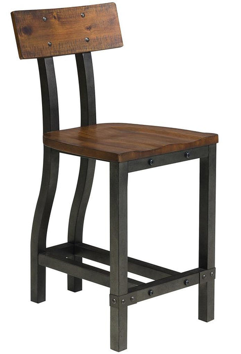 Holverson Counter Height Chair in Rustic Brown (Set of 2) - U&U Home Budget Furniture (Carteret, NJ)