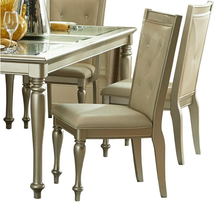 Celandine Dining Table in Silver 1928-78NG - U&U Home Budget Furniture (Carteret, NJ)