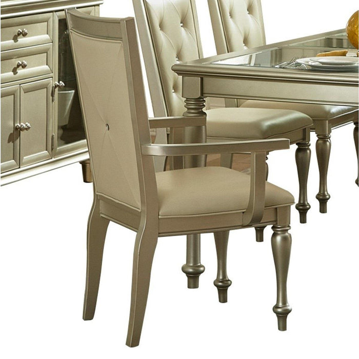 Celandine Arm Chair in Silver (Set of 2) - U&U Home Budget Furniture (Carteret, NJ)