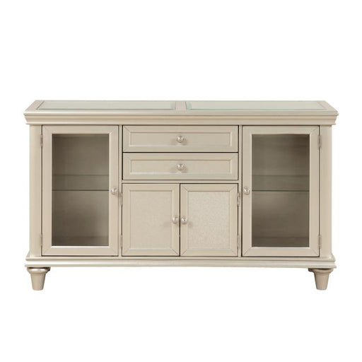 Celandine Server with Glass insert in Silver 1928-40NG - U&U Home Budget Furniture (Carteret, NJ)