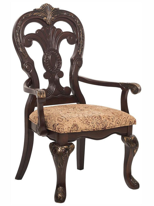 Deryn Park Arm Chair in Dark Cherry (Set of 2) - U&U Home Budget Furniture (Carteret, NJ)