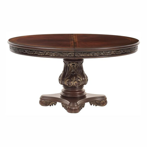Deryn Park Round Dining Table in Dark Cherry 2243-76* - U&U Home Budget Furniture (Carteret, NJ)
