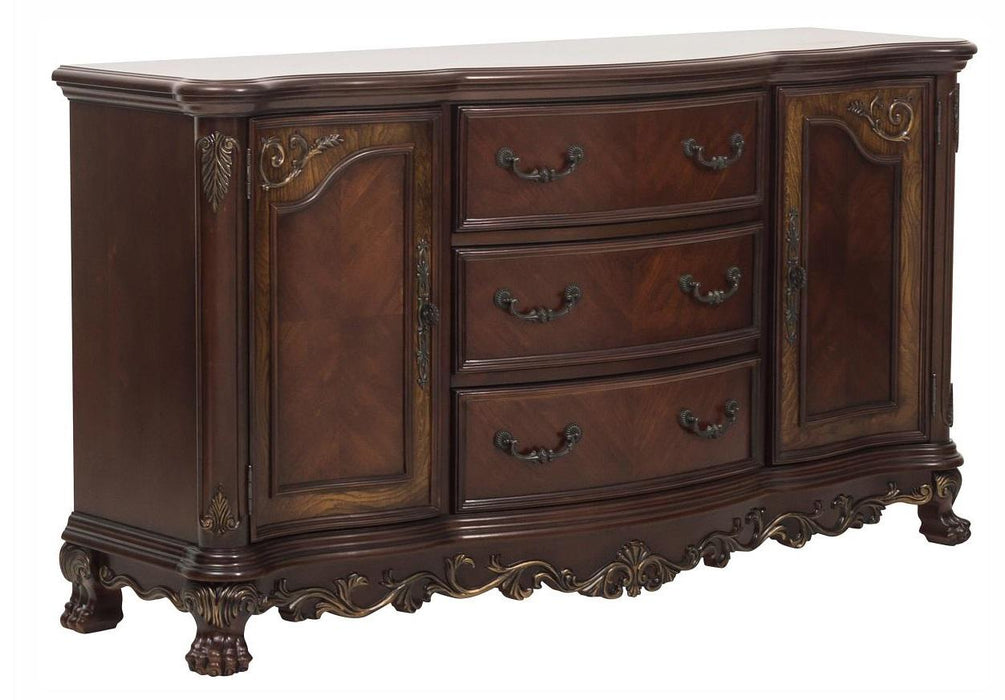 Deryn Park Buffet/Server in Dark Cherry 2243-55 - U&U Home Budget Furniture (Carteret, NJ)