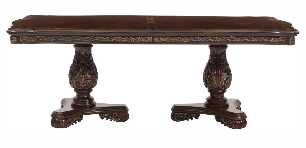 Deryn Park Dining Table in Dark Cherry 2243-114* - U&U Home Budget Furniture (Carteret, NJ)