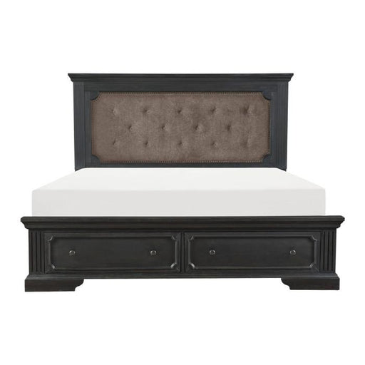 Bolingbrook Queen Upholstered Storage Platform Bed in Coffee 1647-1* - U&U Home Budget Furniture (Carteret, NJ)