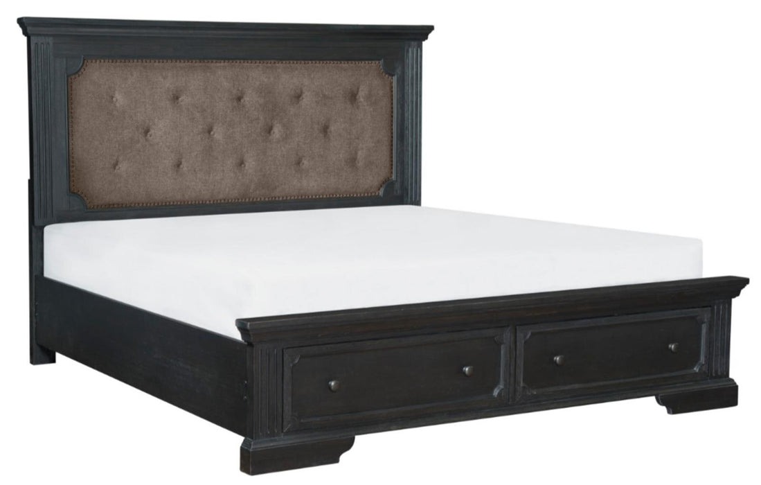 Bolingbrook Queen Upholstered Storage Platform Bed in Coffee 1647-1* - U&U Home Budget Furniture (Carteret, NJ)