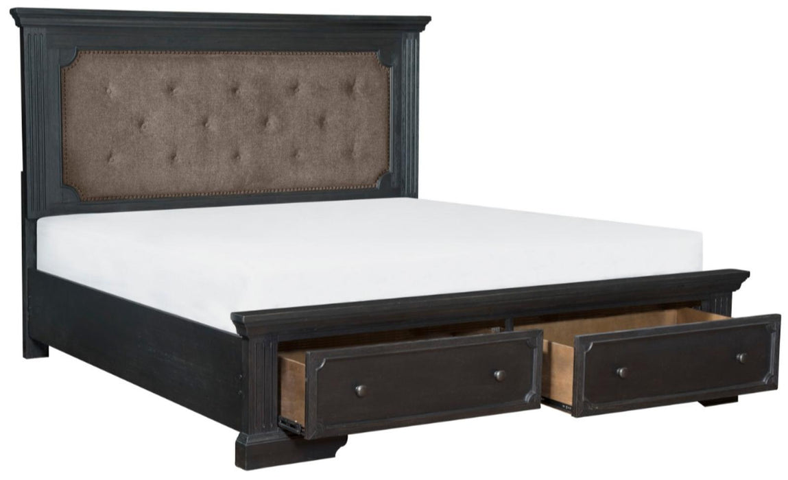 Bolingbrook Queen Upholstered Storage Platform Bed in Coffee 1647-1* - U&U Home Budget Furniture (Carteret, NJ)