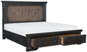 Bolingbrook Queen Upholstered Storage Platform Bed in Coffee 1647-1* - U&U Home Budget Furniture (Carteret, NJ)