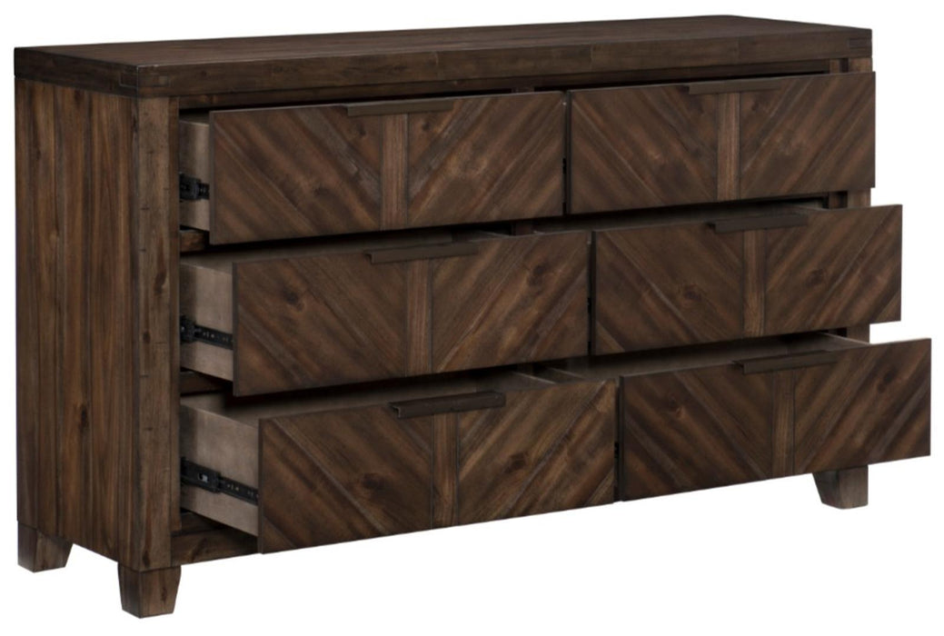 Parnell Dresser in Rustic Cherry 1648-5 - U&U Home Budget Furniture (Carteret, NJ)