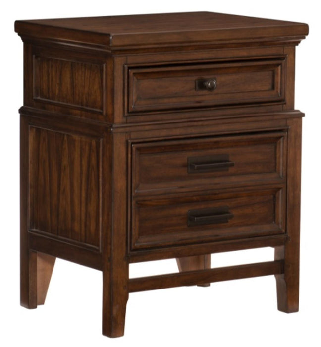 Frazier Nightstand in Dark Cherry 1649-4 - U&U Home Budget Furniture (Carteret, NJ)