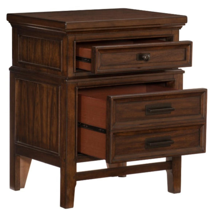 Frazier Nightstand in Dark Cherry 1649-4 - U&U Home Budget Furniture (Carteret, NJ)