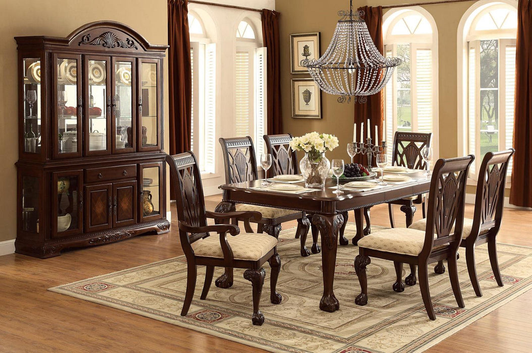 Norwich Dining Table in Dark Cherry 5055-82 - U&U Home Budget Furniture (Carteret, NJ)