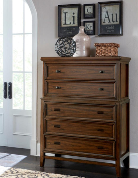 Frazier Chest in Dark Cherry 1649-9 - U&U Home Budget Furniture (Carteret, NJ)