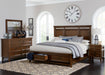 Frazier Queen Upholstered Storage Platform Bed in Dark Cherry 1649-1* - U&U Home Budget Furniture (Carteret, NJ)