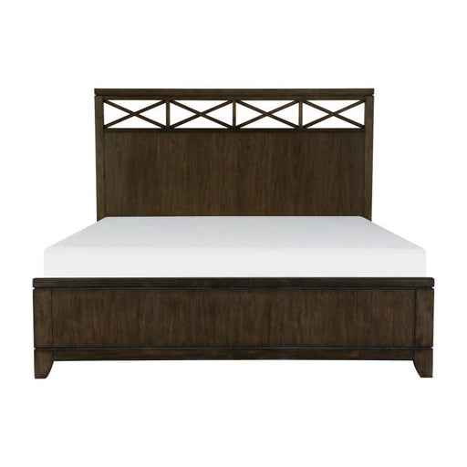 Griggs Queen Panel Bed in Dark Brown 1669-1* - U&U Home Budget Furniture (Carteret, NJ)