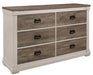 Arcadia Dresser in White & Weathered Gray 1677-5 - U&U Home Budget Furniture (Carteret, NJ)