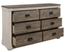 Arcadia Dresser in White & Weathered Gray 1677-5 - U&U Home Budget Furniture (Carteret, NJ)