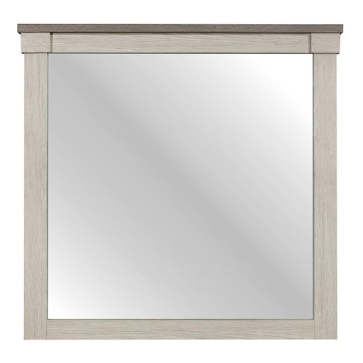 Arcadia Mirror in White & Weathered Gray 1677-6 - U&U Home Budget Furniture (Carteret, NJ)