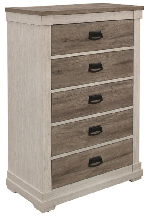 Arcadia Chest in White & Weathered Gray 1677-9 - U&U Home Budget Furniture (Carteret, NJ)