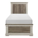 Arcadia Twin Panel Bed in White & Weathered Gray 1677T-1* - U&U Home Budget Furniture (Carteret, NJ)